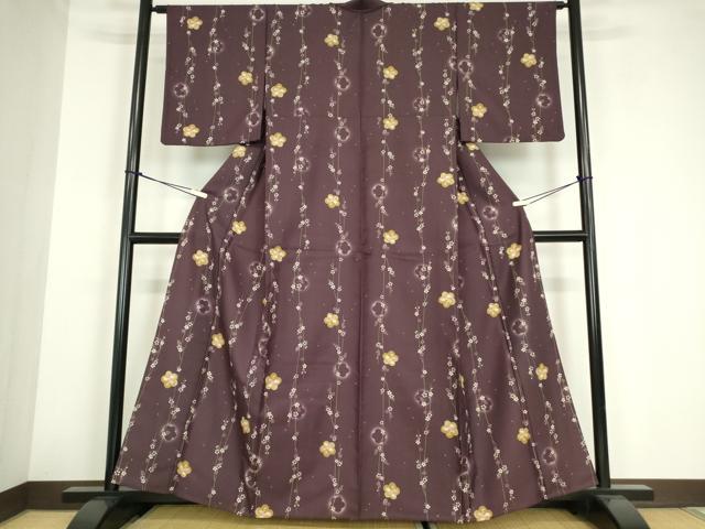 平和屋着物▽小紋　単衣　枝垂れ桜　洗える着物　DABE4180az 平和屋着物▽小紋 単衣 枝垂れ桜 洗える着物 DABE4180az