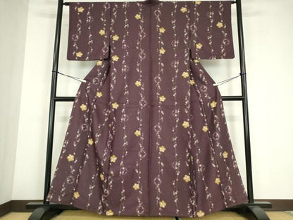 平和屋着物▽小紋　単衣　枝垂れ桜　洗える着物　DABE4180az