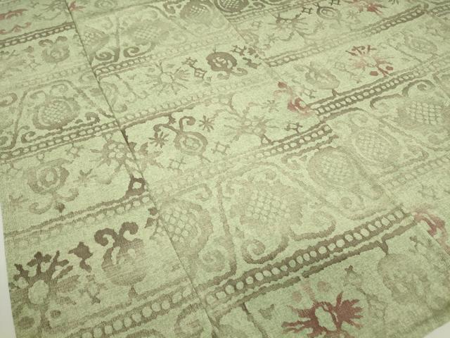 平和屋着物▽上質な小紋　単衣　壁画花文　正絹　逸品　DABE4196az