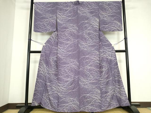 平和屋着物▽小紋　単衣　露芝文　洗える着物　DABE4222az