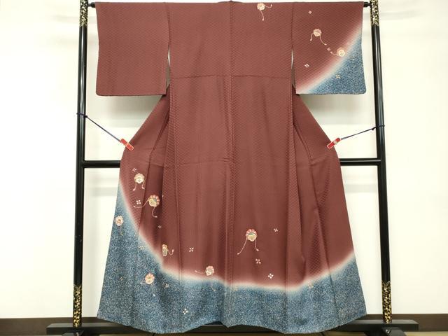 平和屋着物■訪問着 駒刺繍 宝尽くし花文 暈し染め 金彩 正絹 逸品 DABE2979cd