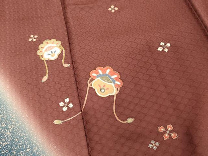 平和屋着物■訪問着 駒刺繍 宝尽くし花文 暈し染め 金彩 正絹 逸品 DABE2979cd