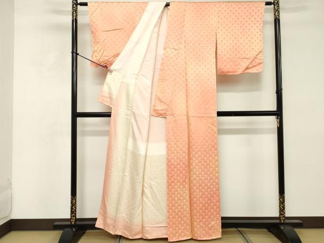 平和屋着物■上質な小紋 青海波地紋 暈し染め 正絹 逸品 未使用 DABE2984cd