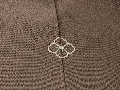 平和屋着物●訪問着　刺繍　蔦の葉文　金糸　鬼しぼ縮緬　浜ちりめん　反端付き　正絹　逸品　AABH8958cs