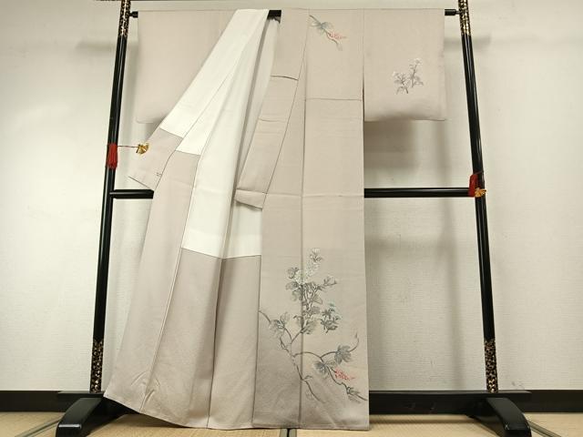 平和屋着物●訪問着　枝花文　ろうけつ染め　金銀彩　さが美扱い　正絹　逸品　AABH5087fy