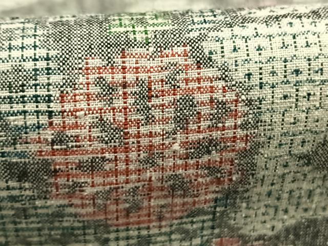 平和屋着物●本場結城紬　重要無形文化財　100亀甲　草花文　証紙付き　正絹　逸品　AABH5089fy