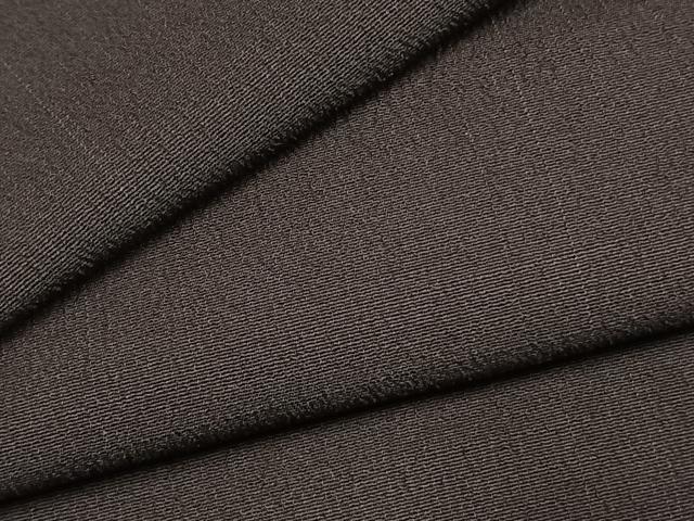 平和屋着物●お召　色無地　深紫色　正絹　逸品　AABH5099fy