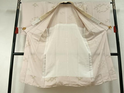 平和屋着物●長襦袢　無双仕立て　七宝文　半衿刺繍　正絹　逸品　AABH5095fy