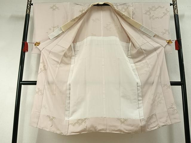平和屋着物●長襦袢　無双仕立て　七宝文　半衿刺繍　正絹　逸品　AABH5095fy