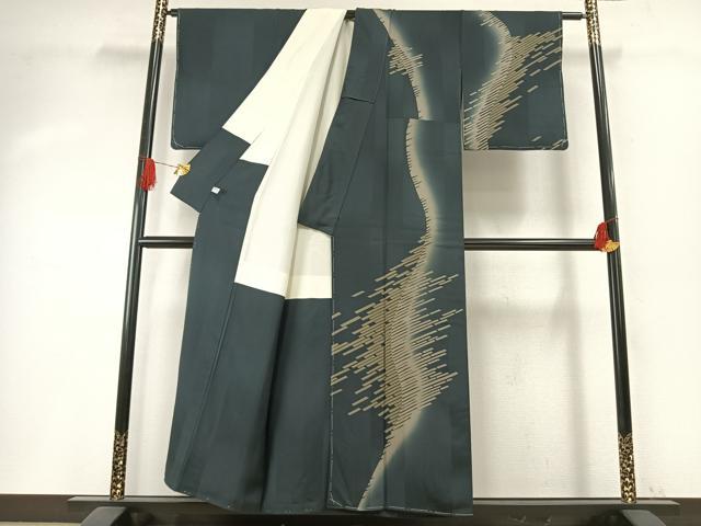 平和屋着物●京都の名門ブランド　銀花仙　訪問着　幾何学文様　暈し染め　正絹　逸品　AABH5102fy