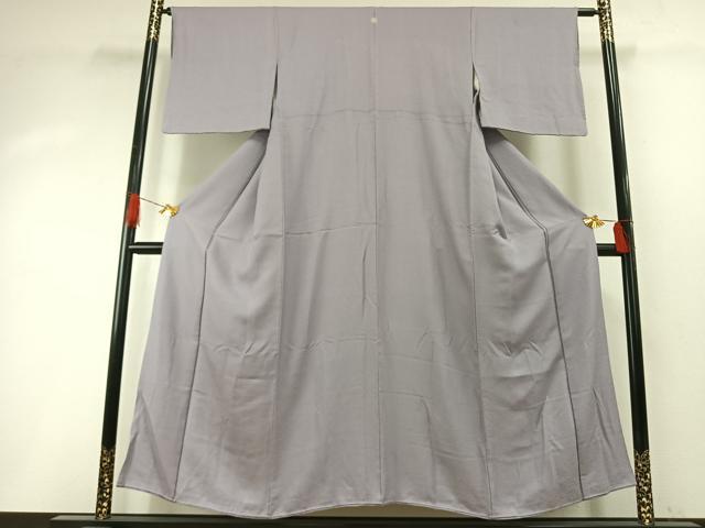 平和屋着物●上質な色無地　牡丹鼠色　正絹　逸品　AABH5090fy