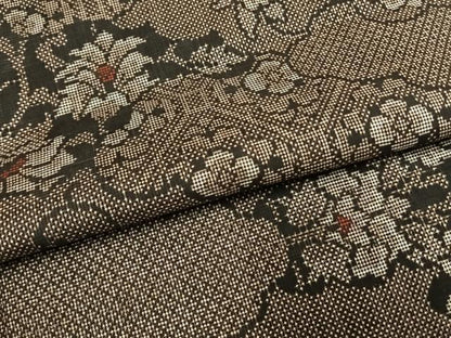 平和屋着物●本場大島紬　一元7マルキ　雲取り花文　正絹　逸品　AABH5114fy