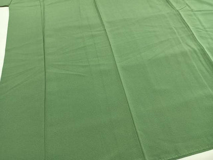 平和屋着物●本草木染作家　瑞寶　色無地　柳染色　正絹　逸品　AABH5110fy