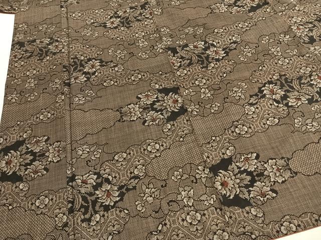 平和屋着物●本場大島紬　一元7マルキ　雲取り花文　正絹　逸品　AABH5114fy