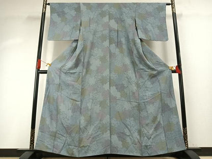 平和屋着物●江戸小紋　雪輪花文　正絹　逸品　未使用　AABH5123fy