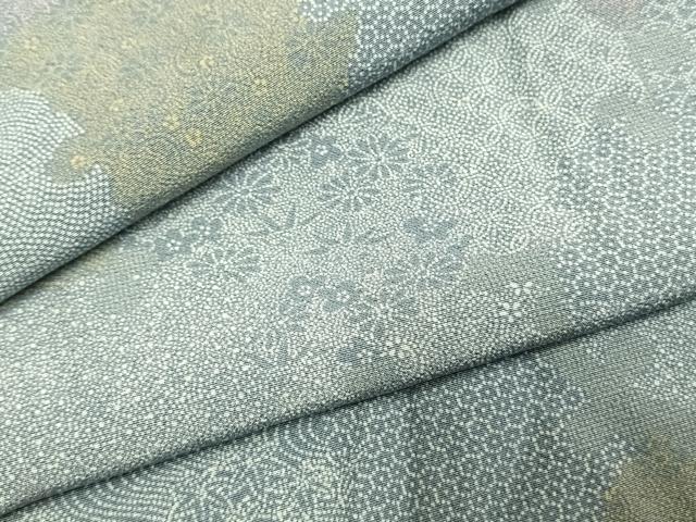 平和屋着物●江戸小紋　雪輪花文　正絹　逸品　未使用　AABH5123fy