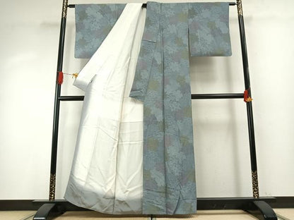 平和屋着物●江戸小紋　雪輪花文　正絹　逸品　未使用　AABH5123fy