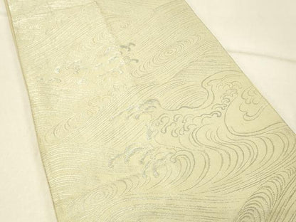 平和屋着物◎六通柄　京袋帯　立波文　金銀糸　正絹　逸品　DABE3739qp