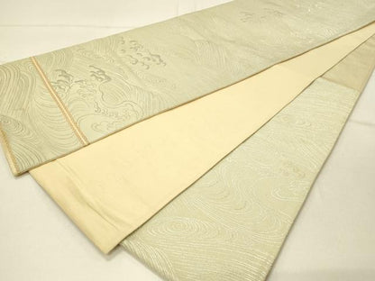 平和屋着物◎六通柄　京袋帯　立波文　金銀糸　正絹　逸品　DABE3739qp