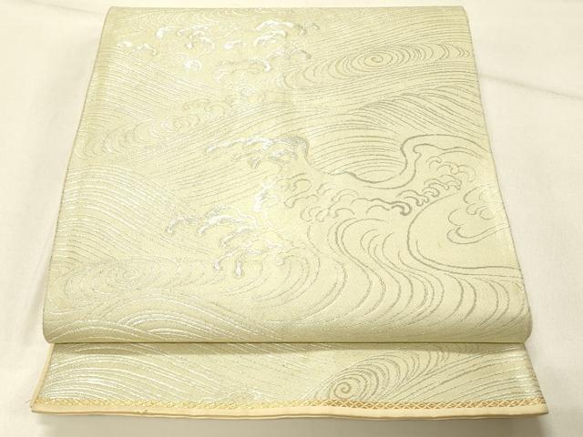 平和屋着物◎六通柄　京袋帯　立波文　金銀糸　正絹　逸品　DABE3739qp