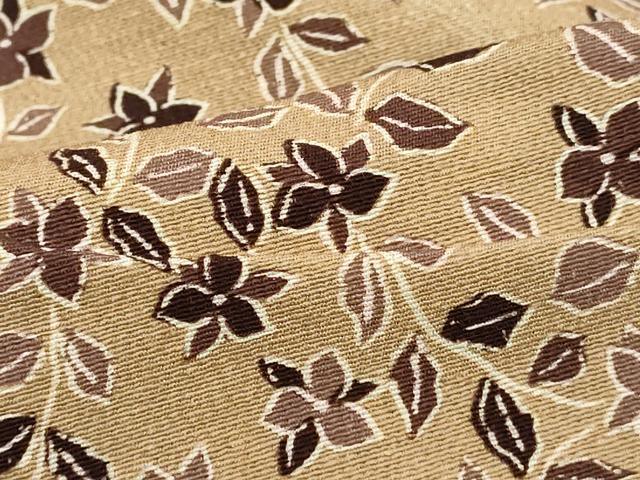 平和屋着物■上質な小紋　紬地　草花文　正絹　逸品　DABE7617cd