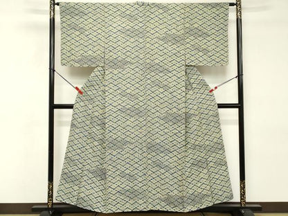 平和屋着物■上質な小紋　青海波　正絹　逸品　DABE7622cd