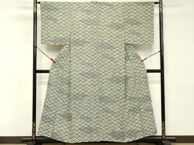 平和屋着物■上質な小紋　青海波　正絹　逸品　DABE7622cd