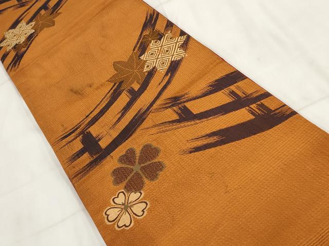 平和屋着物◎アンティーク 大正ロマン 六通柄京袋帯 草花文 正絹 逸品 AABH7935wj