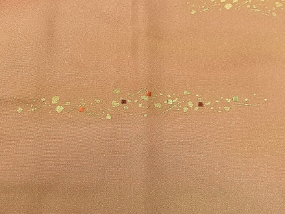 平和屋着物∞道行コート　刺繍　箔散らし　暈し染め　金彩　正絹　逸品　未使用　CABE4965ua
