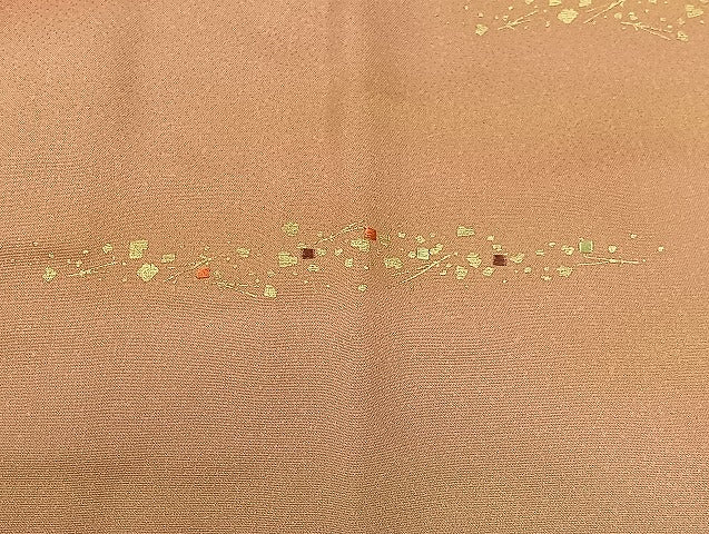平和屋着物∞道行コート　刺繍　箔散らし　暈し染め　金彩　正絹　逸品　未使用　CABE4965ua