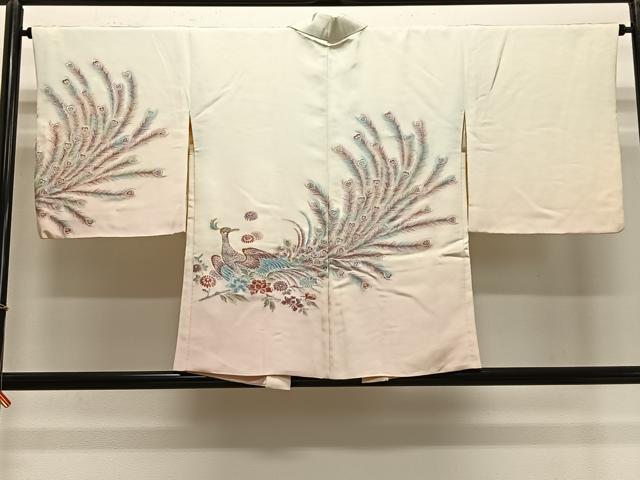 平和屋着物＃羽織　寿光織　孔雀花文　正絹　逸品　CABE5012ua