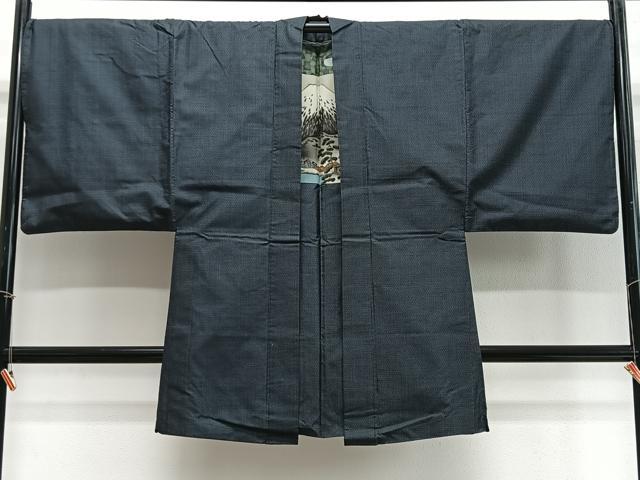 平和屋着物∞男性　長羽織　本場大島紬　亀甲文様　正絹　逸品　CABE5005ua 平和屋着物∞男性 長羽織 本場大島紬 亀甲文様 正絹 逸品 CABE5005ua