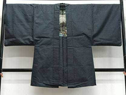 平和屋着物∞男性　長羽織　本場大島紬　亀甲文様　正絹　逸品　CABE5005ua