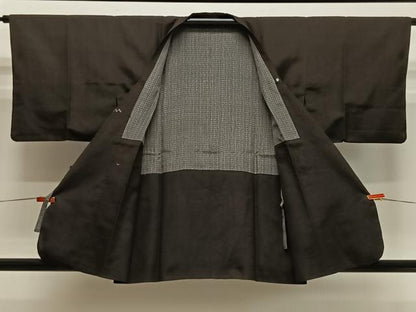 平和屋着物＃道行コート　赤墨色　逸品　CABE5033ua