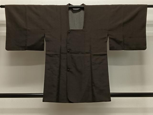 平和屋着物＃道行コート　赤墨色　逸品　CABE5033ua