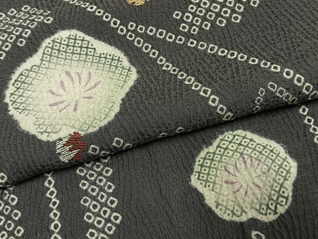 平和屋着物●訪問着　絞り　刺繍　辻が花　正絹　逸品　AABH5130fy