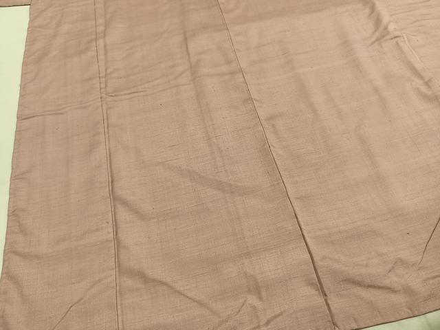 平和屋着物●上質な紬　色無地　灰桜色　正絹　逸品　未使用　AABH5134fy