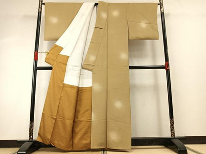 平和屋着物●上質な小紋　枠取り散らし文　蛍暈し　金彩　正絹　逸品　AABH5149fy