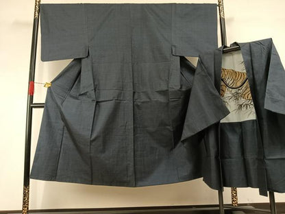 平和屋着物●男性　本場大島紬　アンサンブル　100亀甲　総詰め　正絹　逸品　AABH5151fy