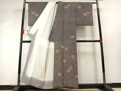 平和屋着物●訪問着　紬地　絞り　辻が花　正絹　逸品　AABH5143fy