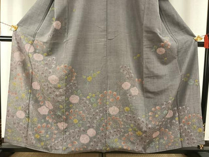 平和屋着物●訪問着　紬地　絞り　辻が花　正絹　逸品　AABH5143fy
