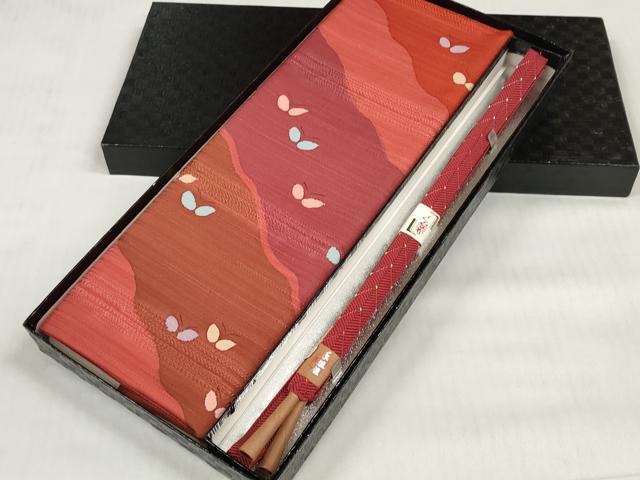 平和屋着物●和装小物　帯締め・帯揚げセット　舞蝶文　手組紐　笹浪組　逸品　未使用　DABD7632zzz