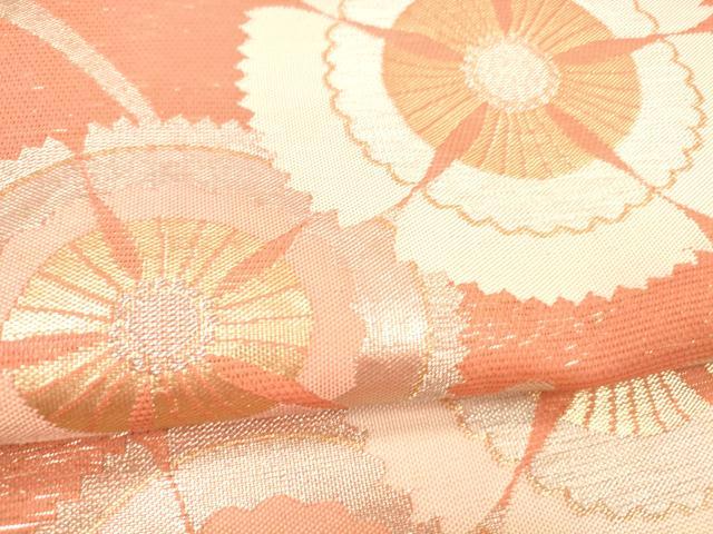平和屋着物＊夏物 六通柄袋帯 露芝花文 金銀糸 正絹 逸品 DABE6212cm