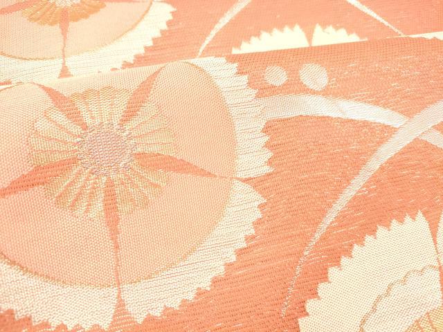 平和屋着物＊夏物 六通柄袋帯 露芝花文 金銀糸 正絹 逸品 DABE6212cm