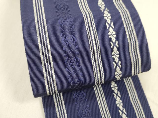 平和屋着物●男性　本場筑前博多織　角帯　献上　正絹　逸品　DABE6241cm