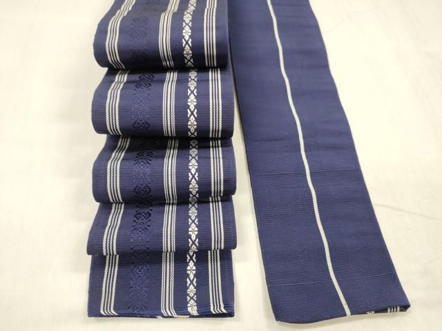 平和屋着物●男性　本場筑前博多織　角帯　献上　正絹　逸品　DABE6241cm