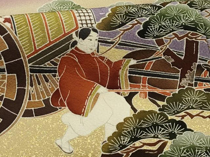 平和屋着物■豪華黒留袖 作家物 人物風景文 暈し染め 正絹 逸品 AABH6239sx