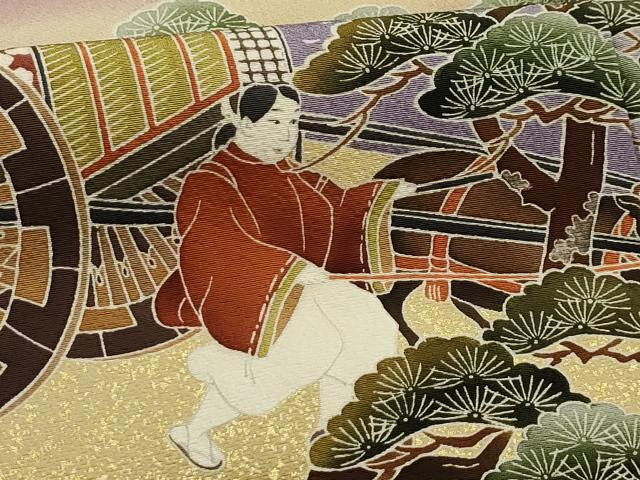平和屋着物■豪華黒留袖 作家物 人物風景文 暈し染め 正絹 逸品 AABH6239sx