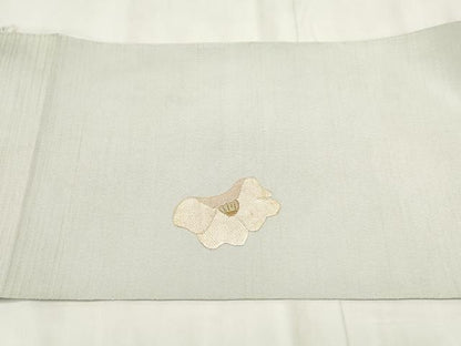 平和屋着物◎八寸名古屋帯 刺繍 花 金糸 正絹 逸品 AABH7952wj