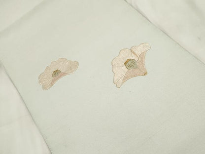 平和屋着物◎八寸名古屋帯 刺繍 花 金糸 正絹 逸品 AABH7952wj